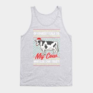 Christmas Cow Country Life Farm Humor Tank Top